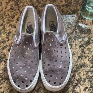 Suede Vans w/perforated hole